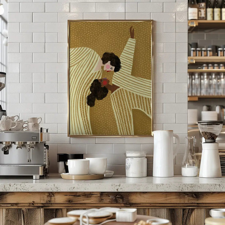 Two Ladies With Stripes - Stretched Canvas, Poster or Fine Art Print I Heart Wall Art