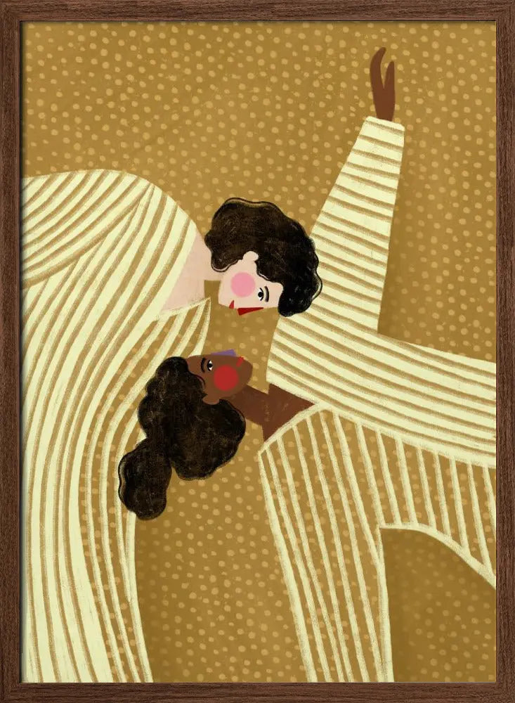 Two Ladies With Stripes - Stretched Canvas, Poster or Fine Art Print I Heart Wall Art