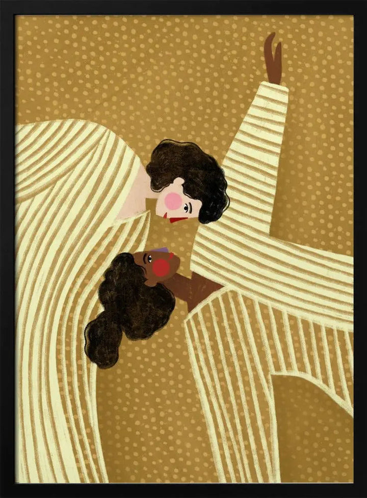 Two Ladies With Stripes - Stretched Canvas, Poster or Fine Art Print I Heart Wall Art