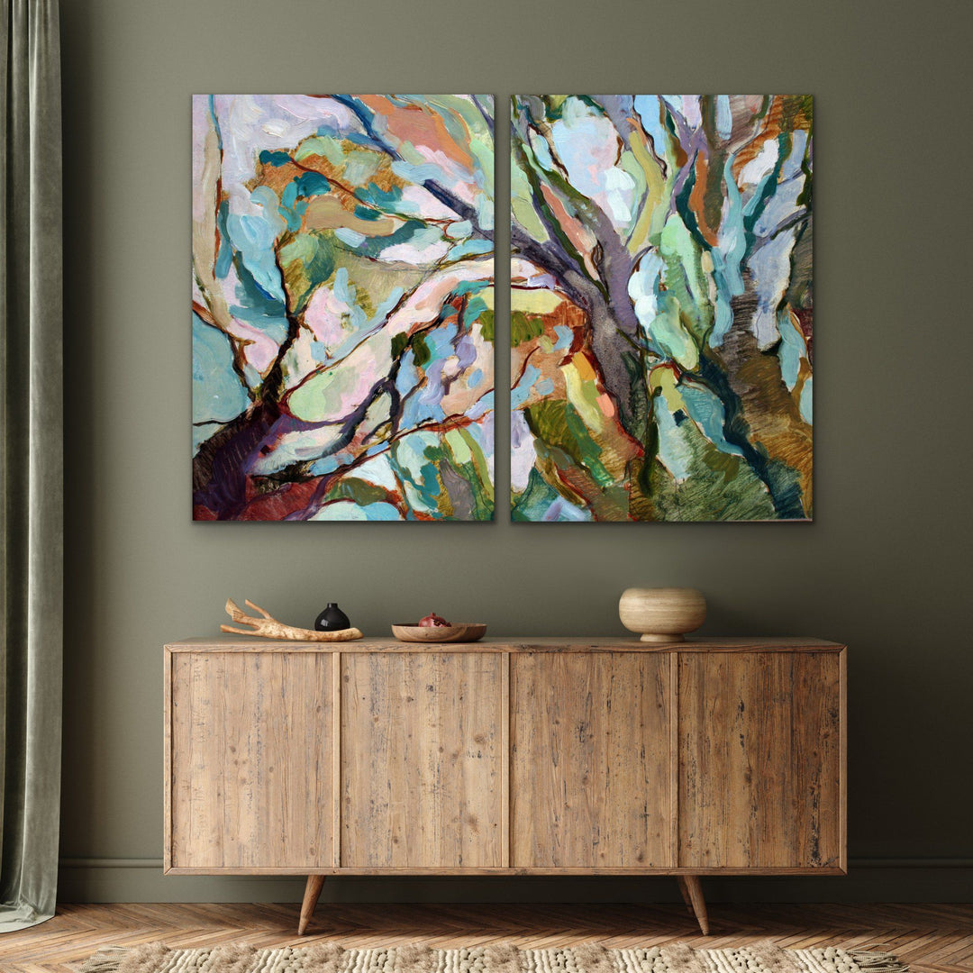 Two Piece Eucalypt Forest Print Set - Australian Bush Canvas Prints Diptych - I Heart Wall Art