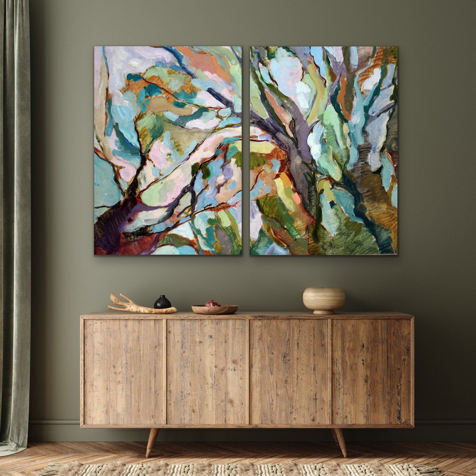 Two Piece Eucalypt Forest Print Set - Australian Bush Canvas Prints Diptych - I Heart Wall Art
