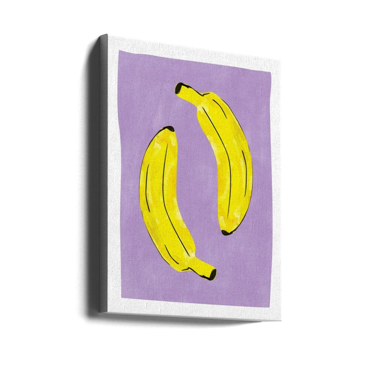 Two Vibrant Yellow Bananas - Stretched Canvas, Poster or Fine Art Print - I Heart Wall Art - Poster Print, Canvas Print or Framed Art Print
