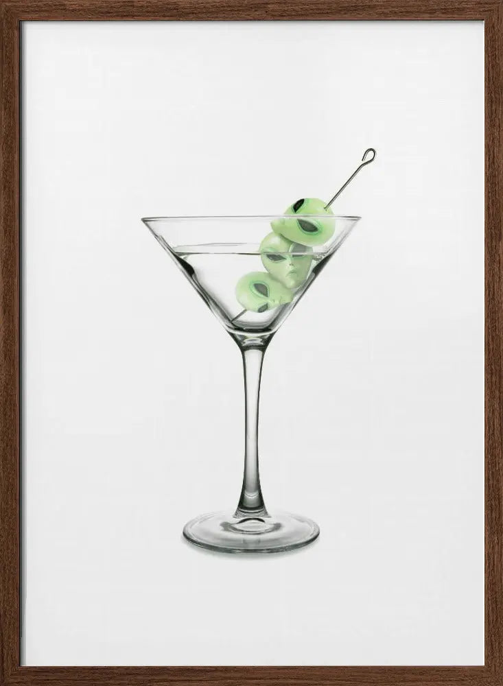 UFO Martini - Stretched Canvas, Poster or Fine Art Print I Heart Wall Art