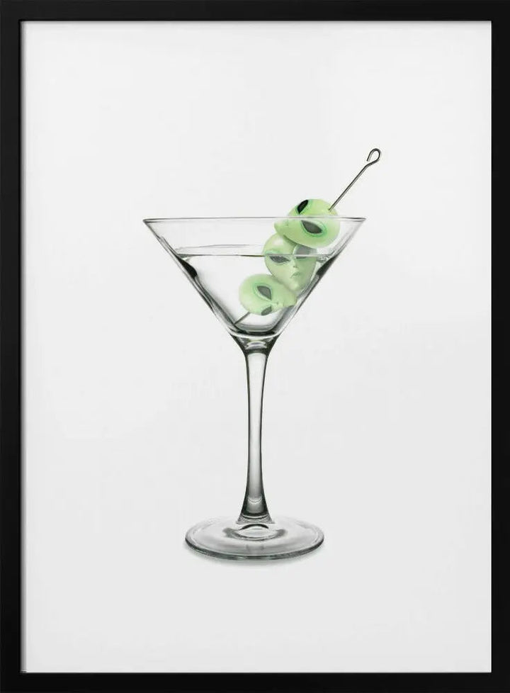 UFO Martini - Stretched Canvas, Poster or Fine Art Print I Heart Wall Art