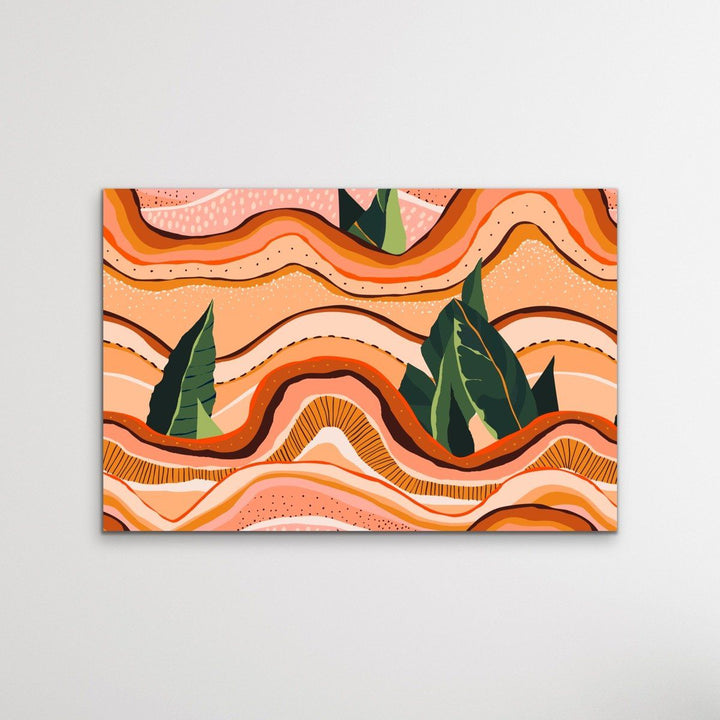 Underground - Boho Layered Pink and Green Canvas or Art Print - I Heart Wall Art