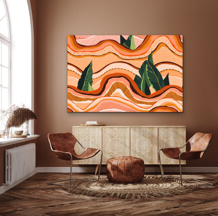 Underground - Boho Layered Pink and Green Canvas or Art Print - I Heart Wall Art