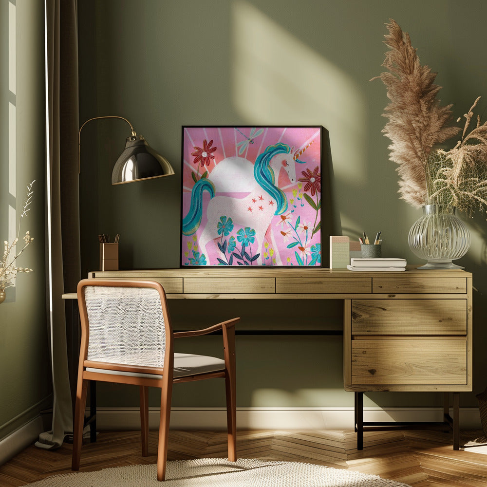 Unicorn - Square Stretched Canvas, Poster or Fine Art Print I Heart Wall Art