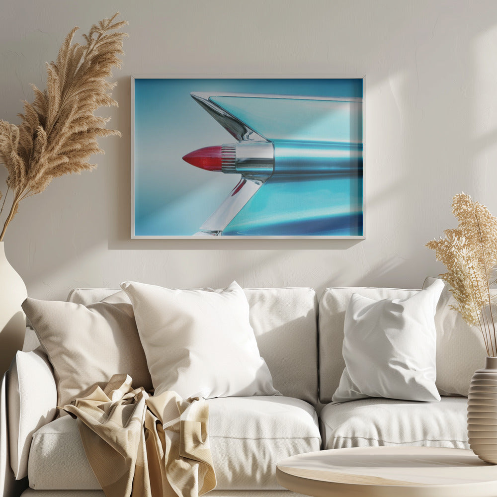 US classic car 1959 Sedan Deville tail fin abstract - Stretched Canvas, Poster or Fine Art Print I Heart Wall Art