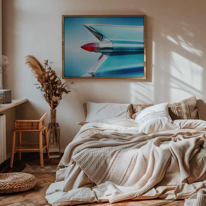 US classic car 1959 Sedan Deville tail fin abstract - Stretched Canvas, Poster or Fine Art Print I Heart Wall Art