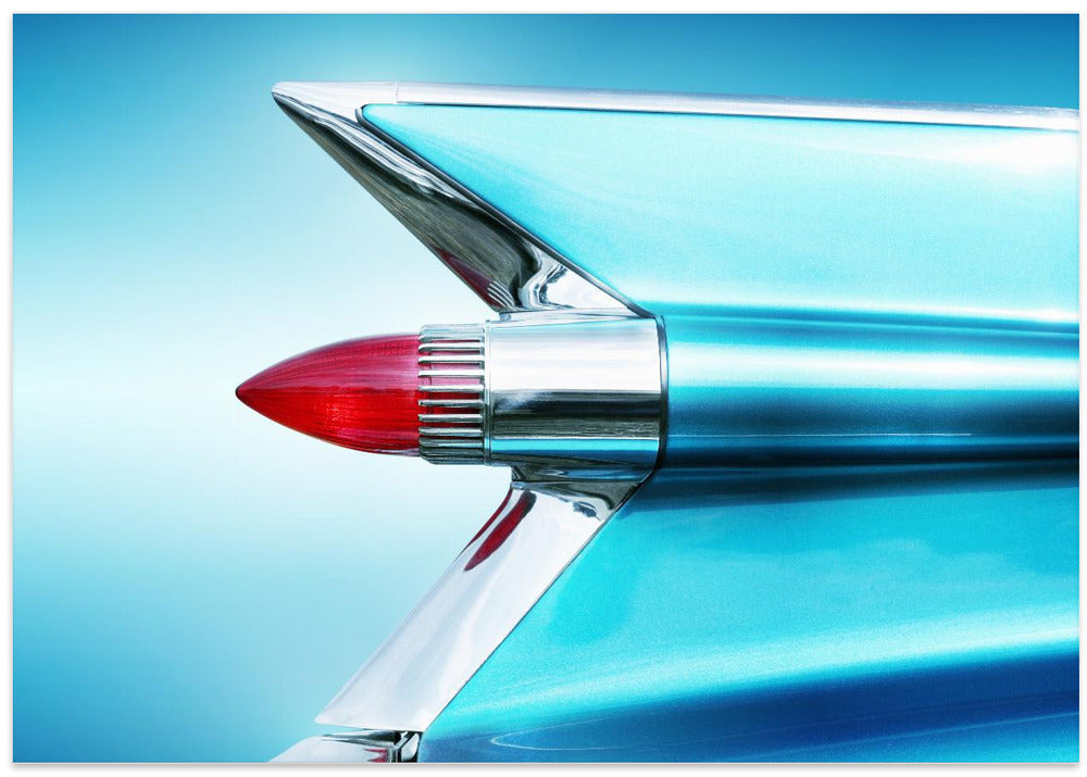 US classic car 1959 Sedan Deville tail fin abstract - Stretched Canvas, Poster or Fine Art Print I Heart Wall Art
