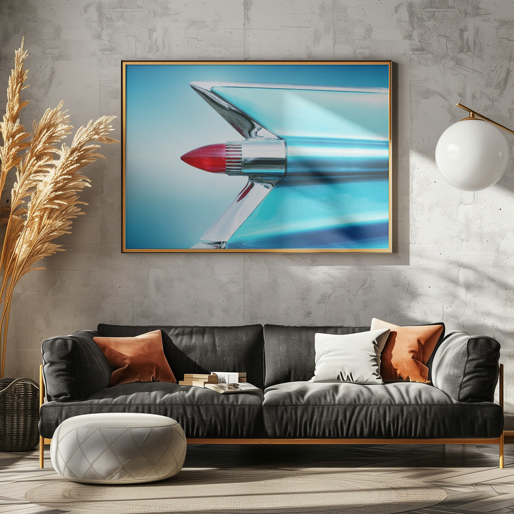 US classic car 1959 Sedan Deville tail fin abstract - Stretched Canvas, Poster or Fine Art Print I Heart Wall Art
