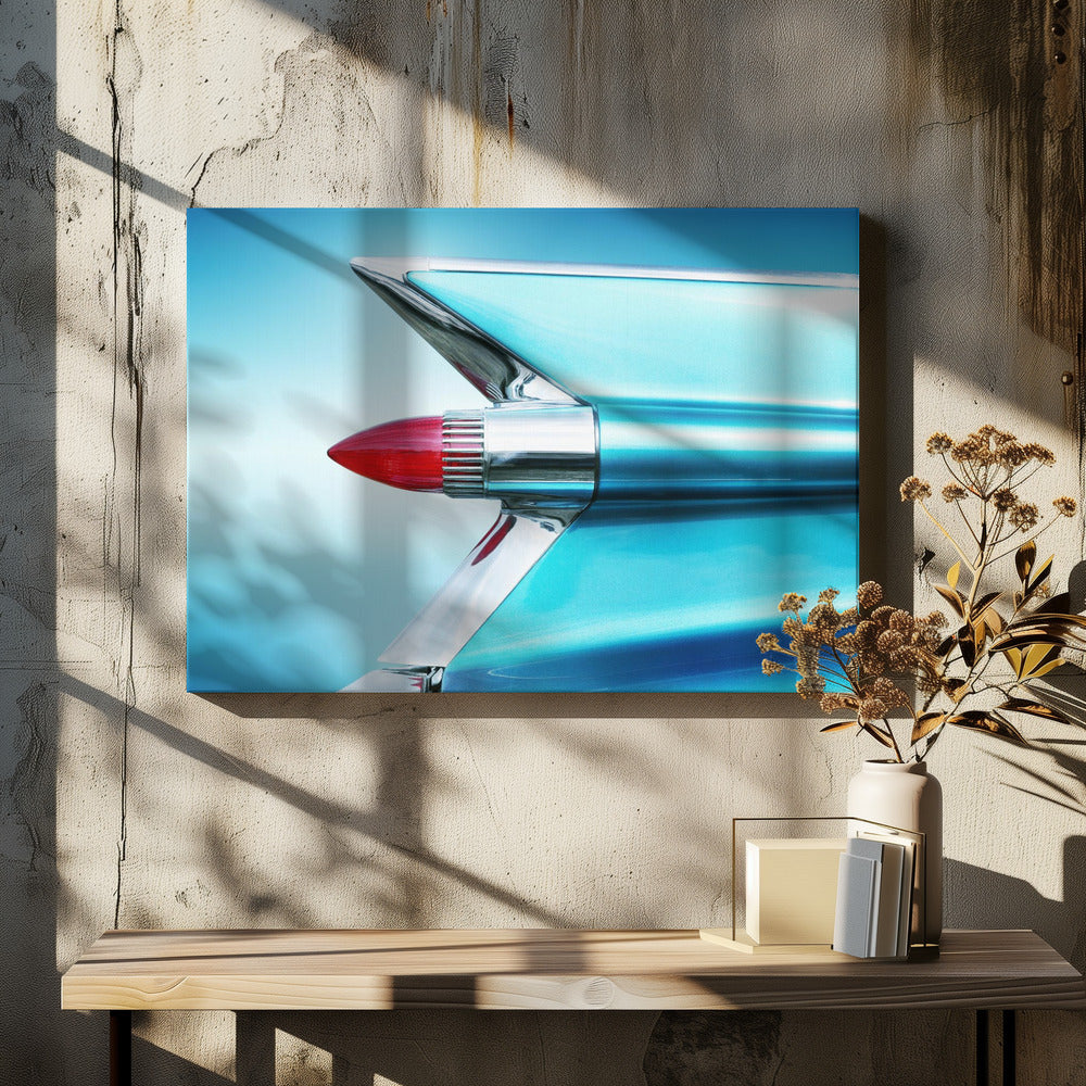 US classic car 1959 Sedan Deville tail fin abstract - Stretched Canvas, Poster or Fine Art Print I Heart Wall Art