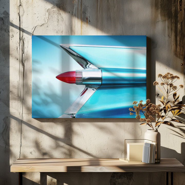 US classic car 1959 Sedan Deville tail fin abstract - Stretched Canvas, Poster or Fine Art Print I Heart Wall Art