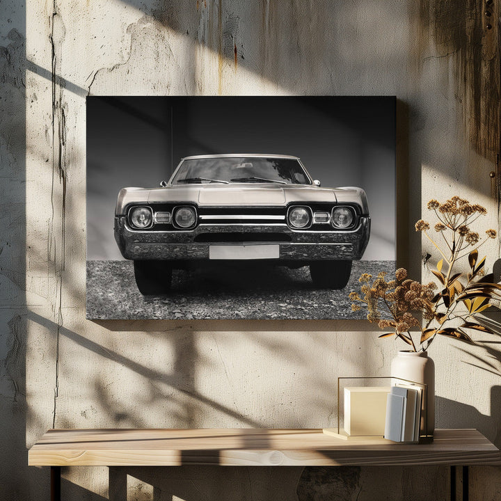 US classic car 1967 Cutlass supreme sports coupe - Stretched Canvas, Poster or Fine Art Print I Heart Wall Art