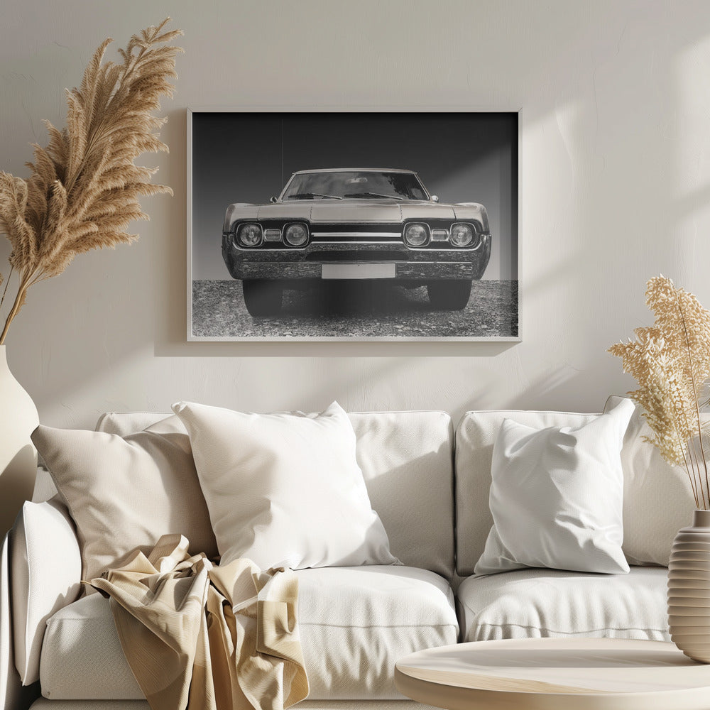US classic car 1967 Cutlass supreme sports coupe - Stretched Canvas, Poster or Fine Art Print I Heart Wall Art