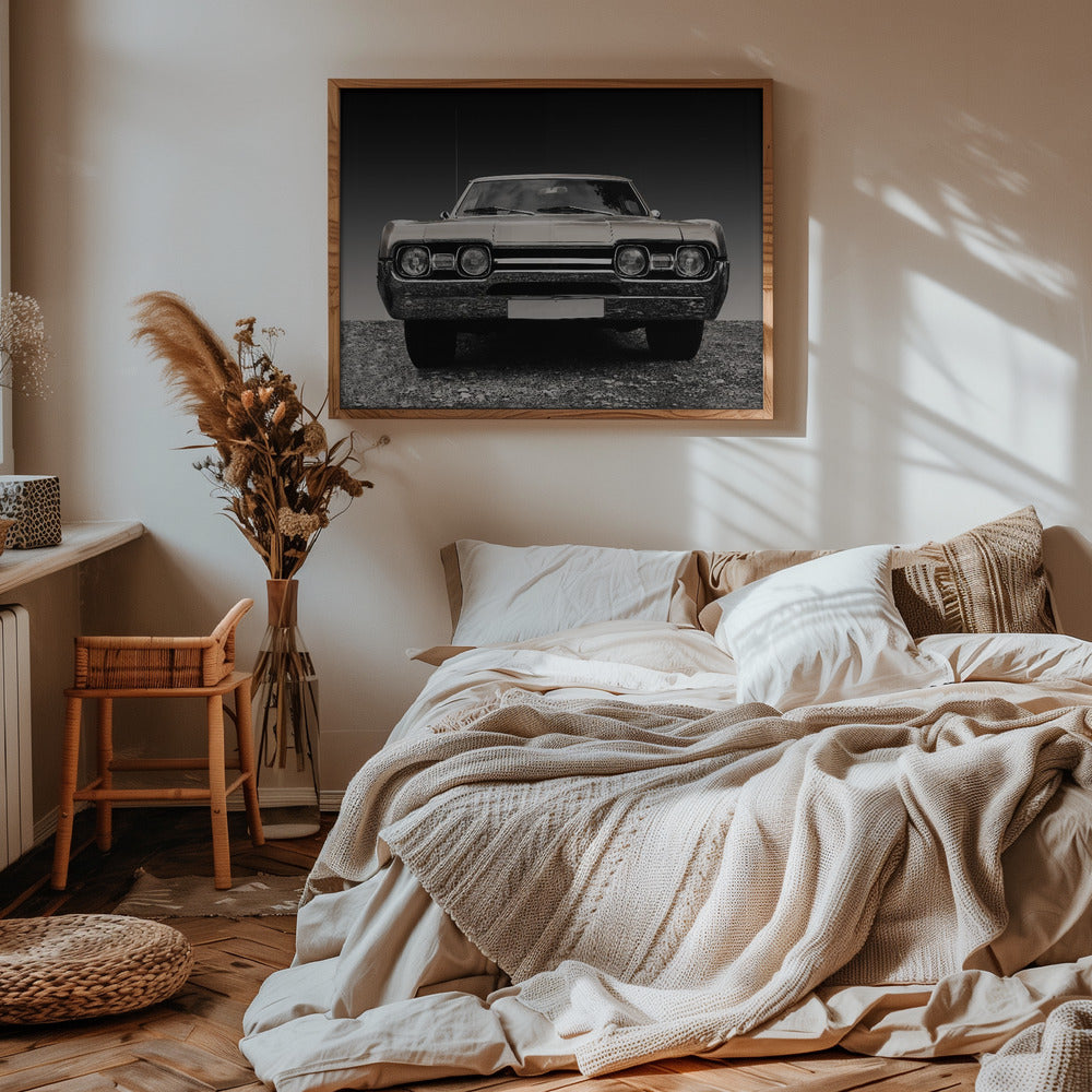 US classic car 1967 Cutlass supreme sports coupe - Stretched Canvas, Poster or Fine Art Print I Heart Wall Art