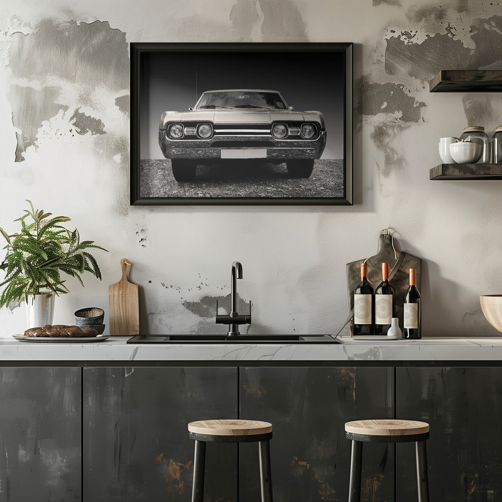 US classic car 1967 Cutlass supreme sports coupe - Stretched Canvas, Poster or Fine Art Print I Heart Wall Art