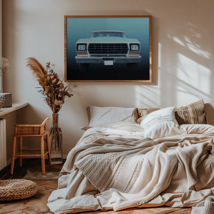 US classic car F150 Pickup truck 1978 - Stretched Canvas, Poster or Fine Art Print I Heart Wall Art