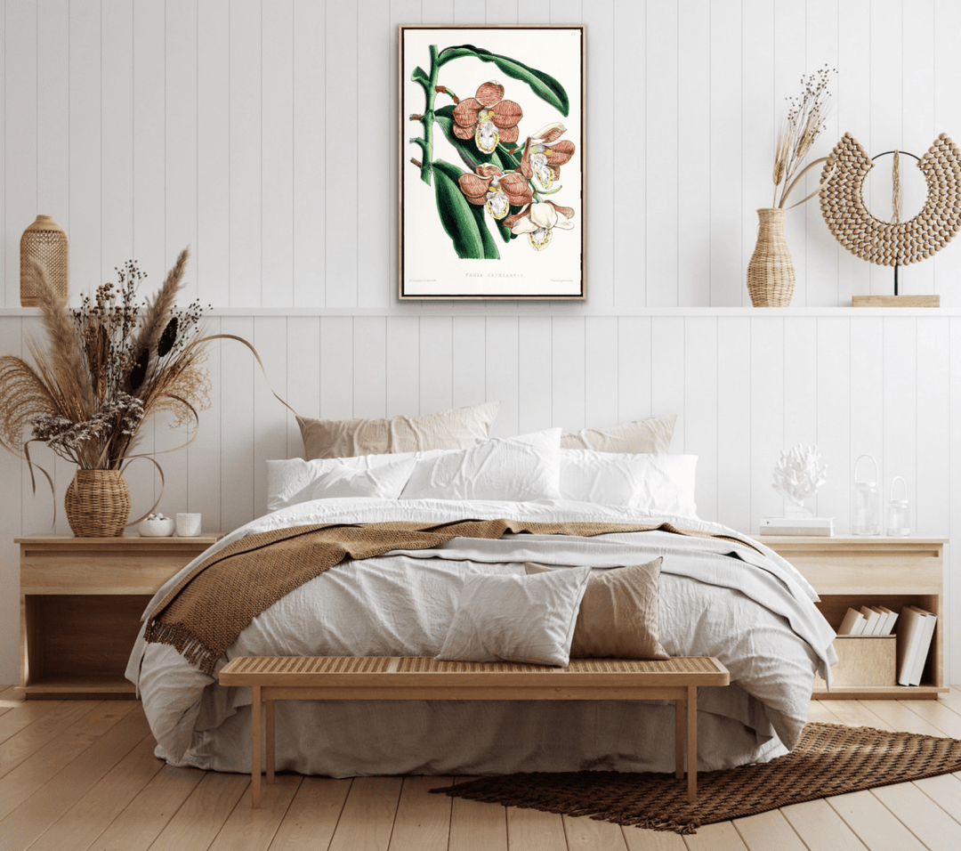 Vanda Cathcartii Orchid from The Floral Magazine (1861 - 1881) by Worthington G. Smith, John N. Fitch and Walter H. Fitch - Botanical Illustration Stretched Canvas or Wall Art Print - I Heart Wall Art - Poster Print, Canvas Print or Framed Art Print