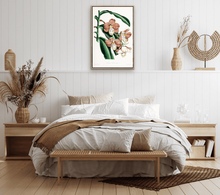 Vanda Cathcartii Orchid from The Floral Magazine (1861 - 1881) by Worthington G. Smith, John N. Fitch and Walter H. Fitch - Botanical Illustration Stretched Canvas or Wall Art Print - I Heart Wall Art - Poster Print, Canvas Print or Framed Art Print