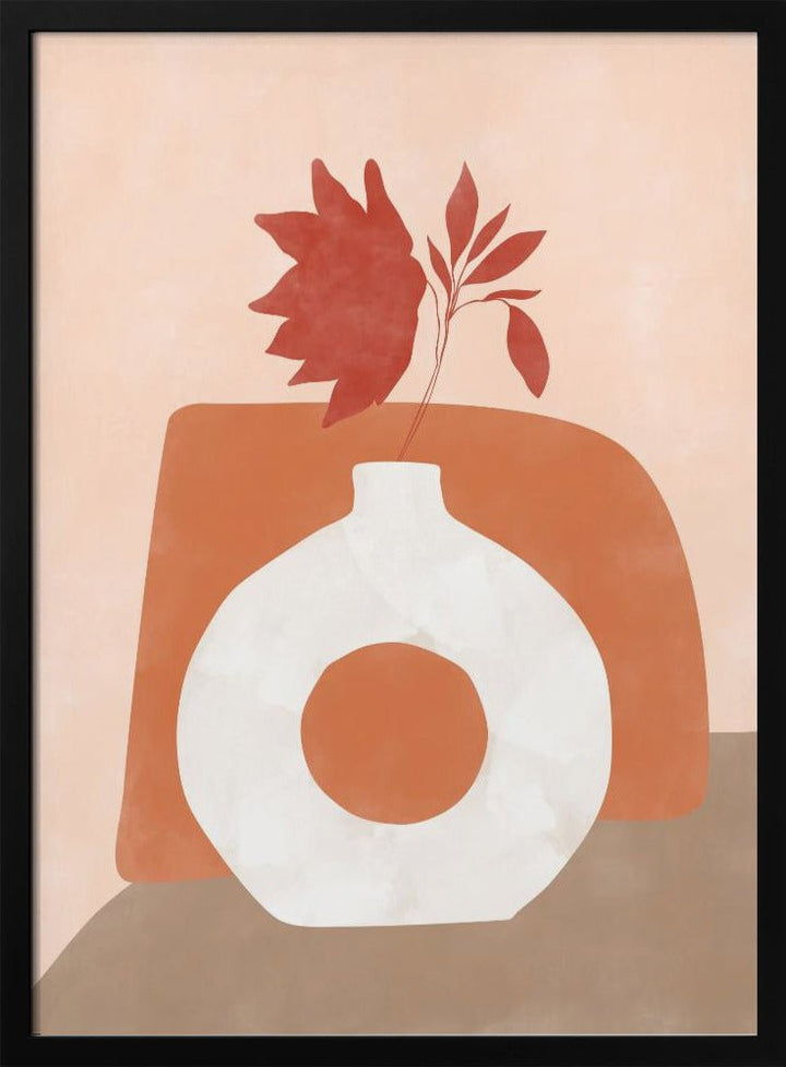 Vase and Leaves - Stretched Canvas, Poster or Fine Art Print - I Heart Wall Art - Poster Print, Canvas Print or Framed Art Print