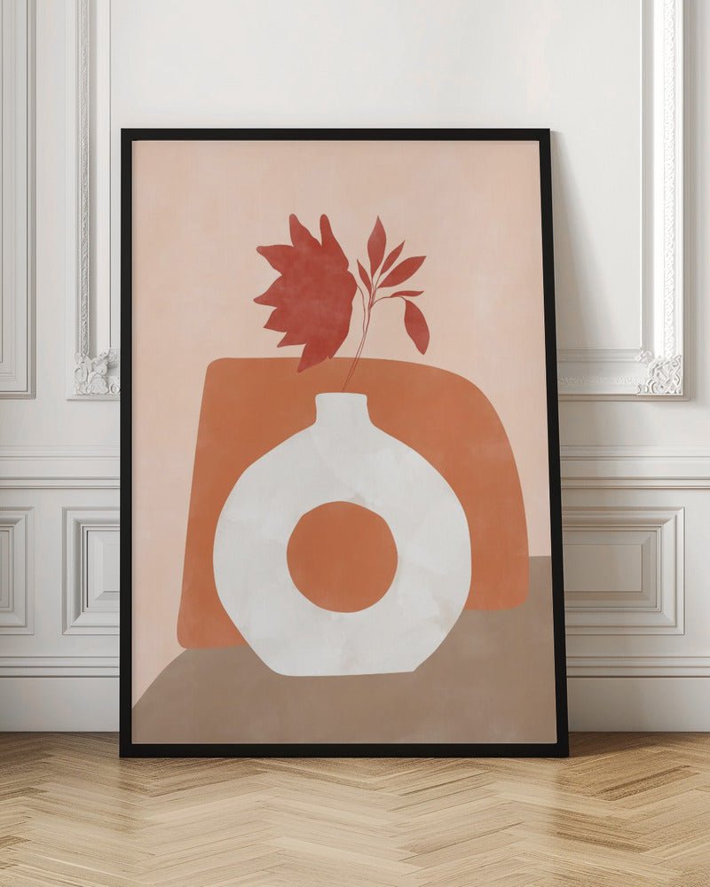 Vase and Leaves - Stretched Canvas, Poster or Fine Art Print - I Heart Wall Art - Poster Print, Canvas Print or Framed Art Print