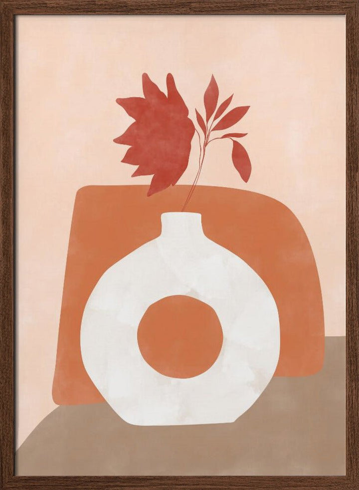 Vase and Leaves - Stretched Canvas, Poster or Fine Art Print - I Heart Wall Art - Poster Print, Canvas Print or Framed Art Print