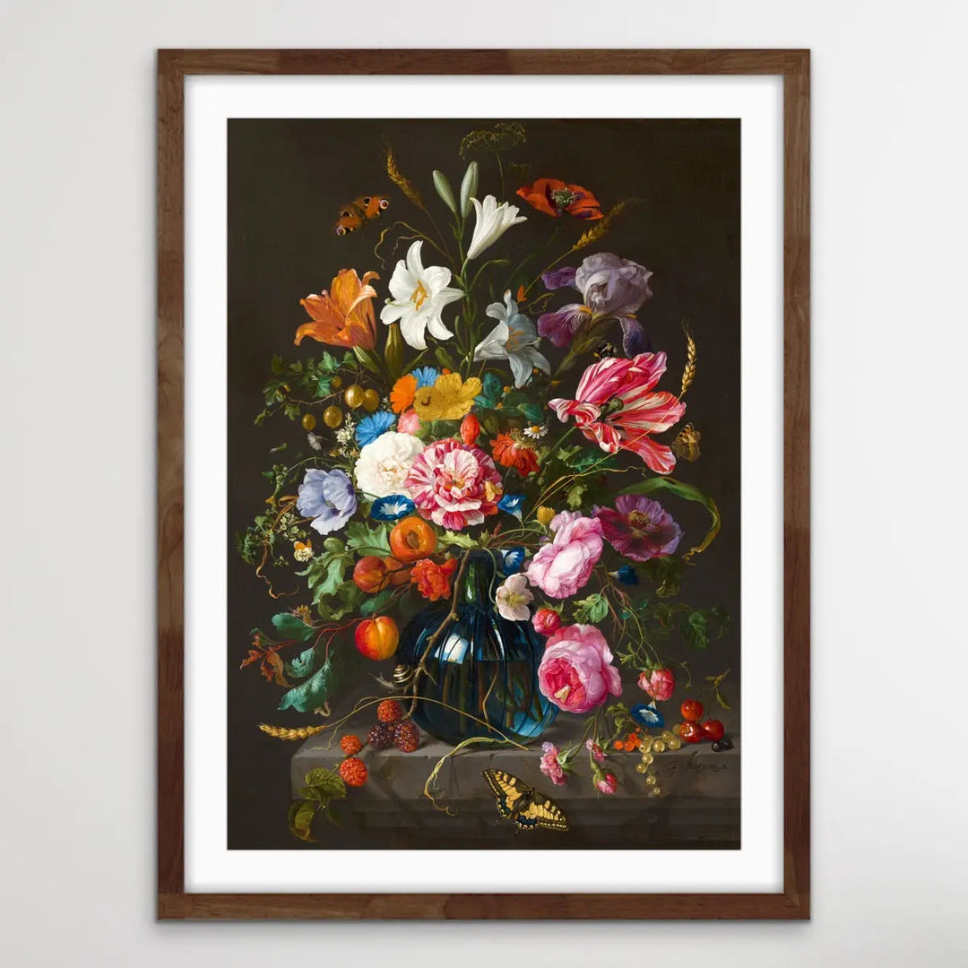 Vase of Flowers By Jan Davidsz De Heem - Vintage Classic Dutch Floral Print I Heart Wall Art Australia 