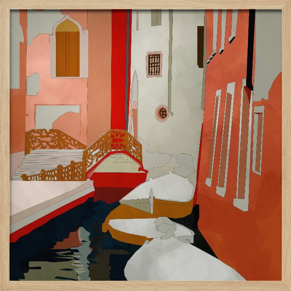 Venedig2 - Square Stretched Canvas, Poster or Fine Art Print I Heart Wall Art