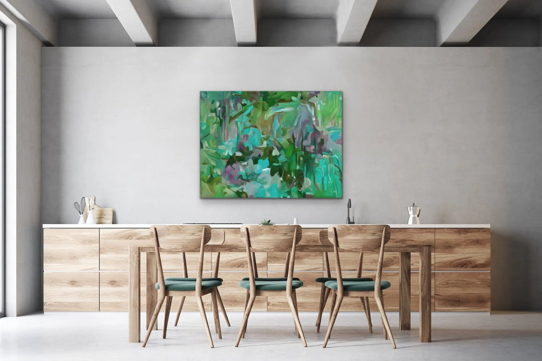 Verdant - Green and Blue Abstract Artwork Canvas Print by Edie Fogarty - I Heart Wall Art