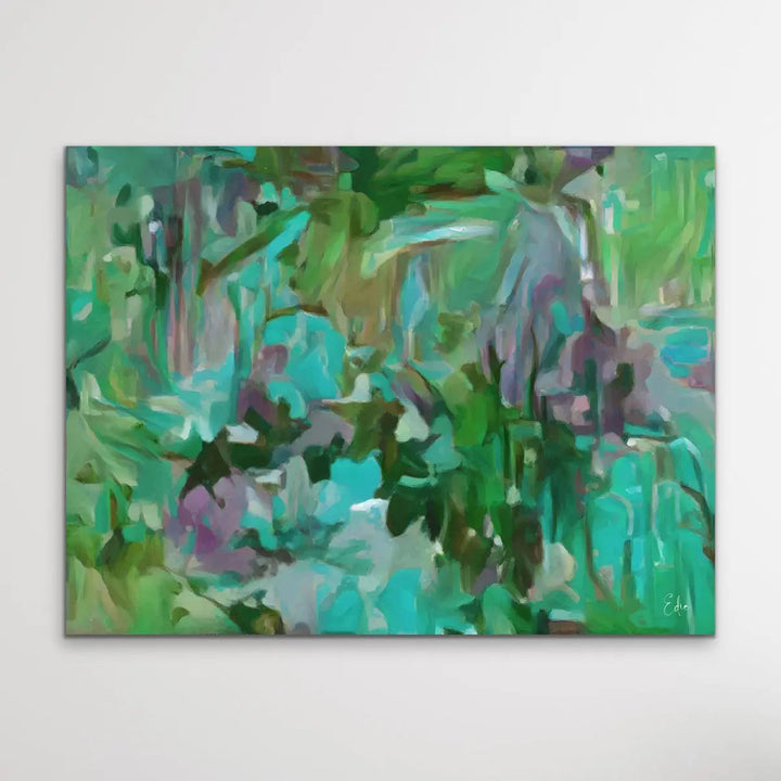 Verdant - Green and Blue Abstract Artwork Canvas Print by Edie Fogarty - I Heart Wall Art