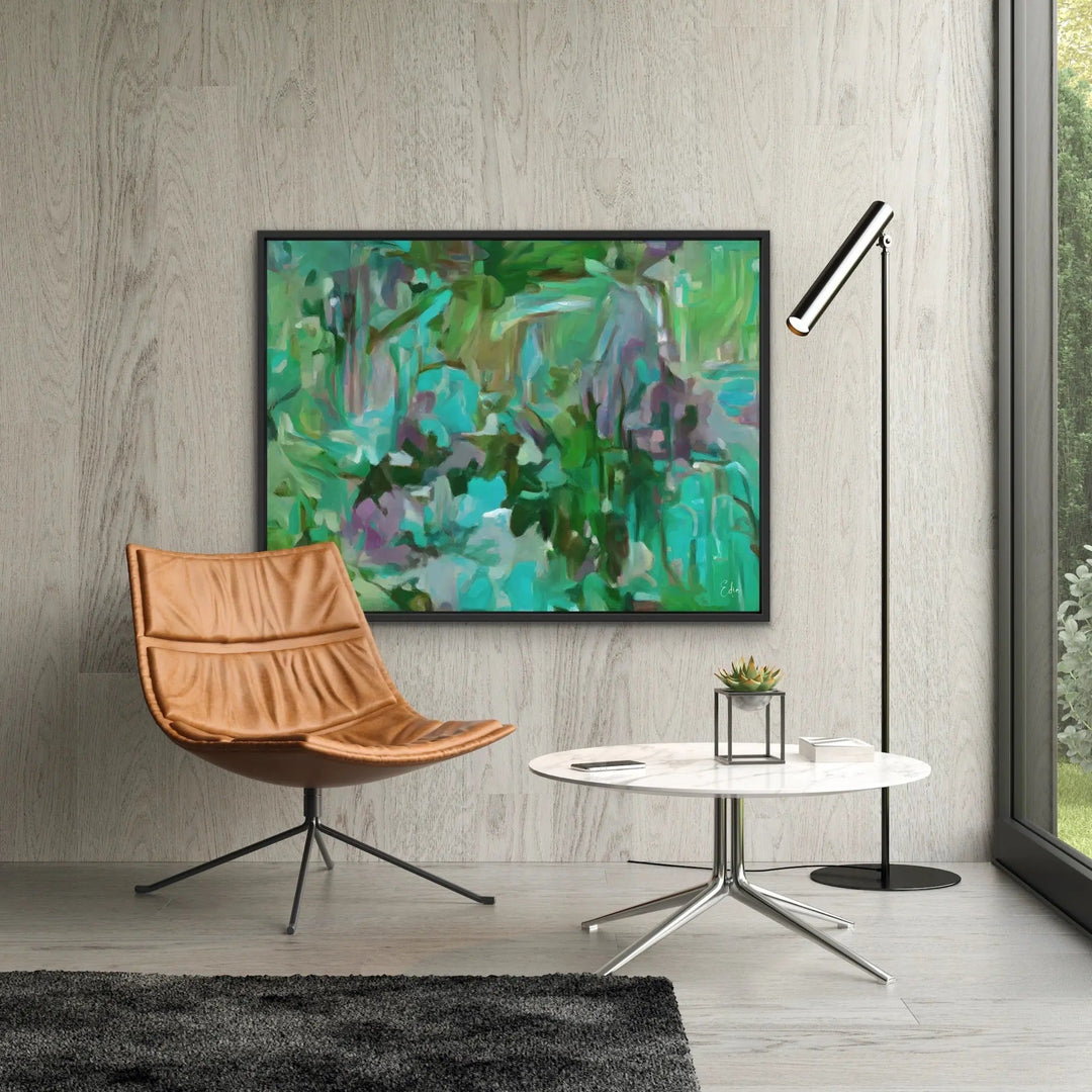 Verdant - Green and Blue Abstract Artwork Canvas Print by Edie Fogarty - I Heart Wall Art