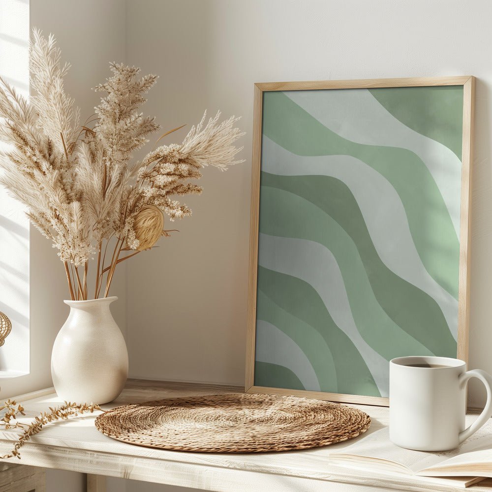 Verdant Waves - Stretched Canvas, Poster or Fine Art Print - I Heart Wall Art - Poster Print, Canvas Print or Framed Art Print