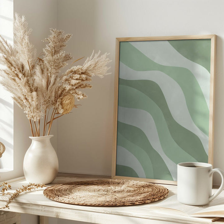 Verdant Waves - Stretched Canvas, Poster or Fine Art Print - I Heart Wall Art - Poster Print, Canvas Print or Framed Art Print