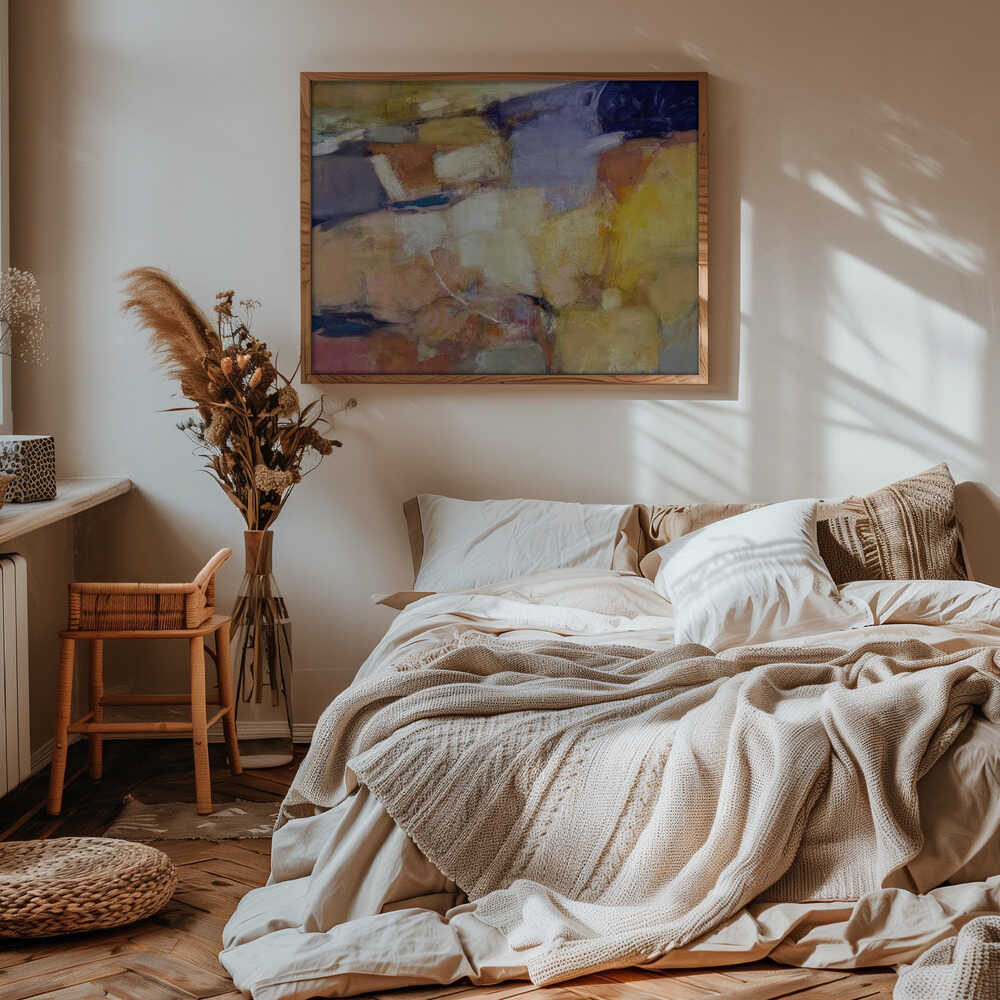 Vibrant Abstract Fields - Stretched Canvas Poster or Fine Art Print