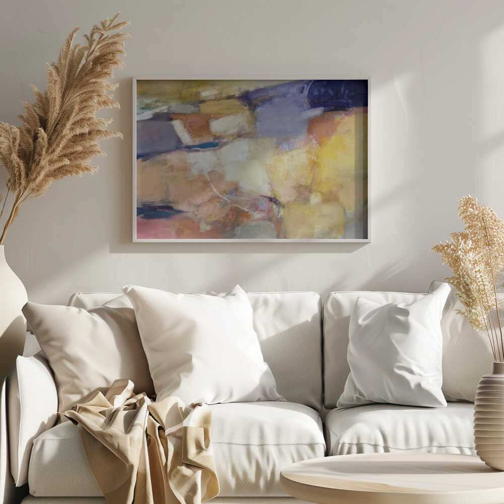 Vibrant Abstract Fields - Stretched Canvas Poster or Fine Art Print