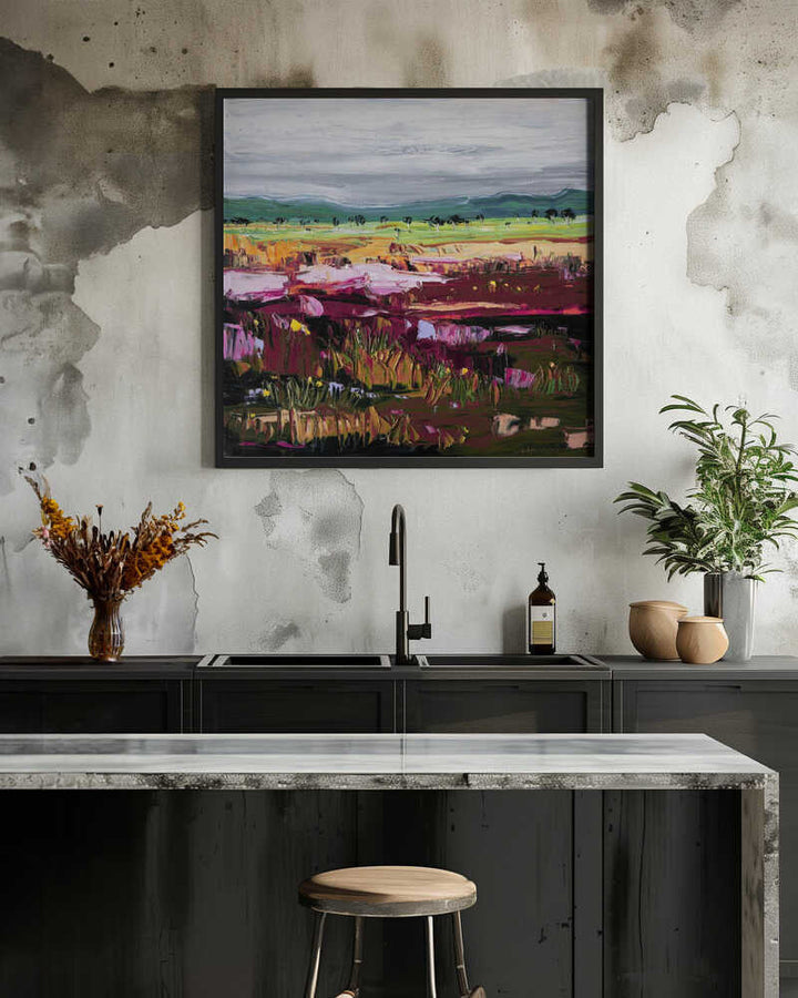 Vibrant Abstract Landscape - Square Stretched Canvas, Poster or Fine Art Print by Angela Hawkey - I Heart Wall Art - Poster Print, Canvas Print or Framed Art Print