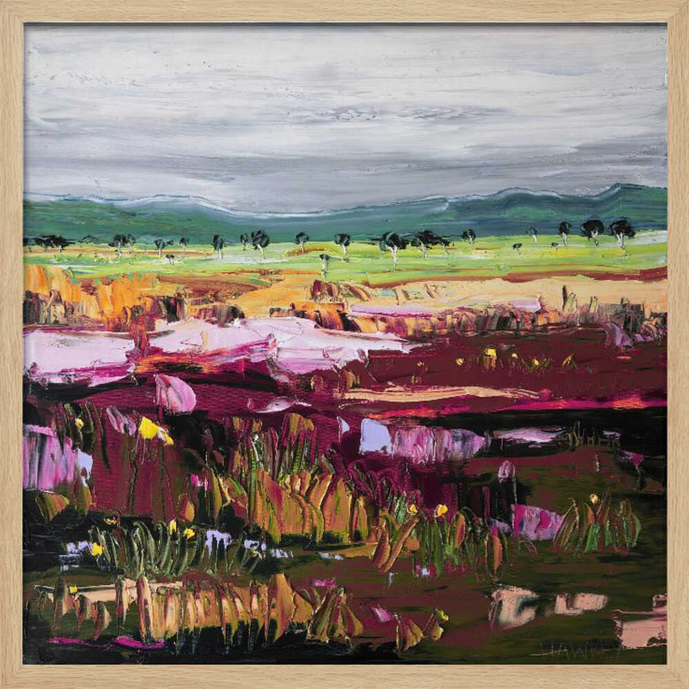 Vibrant Abstract Landscape - Square Stretched Canvas, Poster or Fine Art Print by Angela Hawkey - I Heart Wall Art - Poster Print, Canvas Print or Framed Art Print