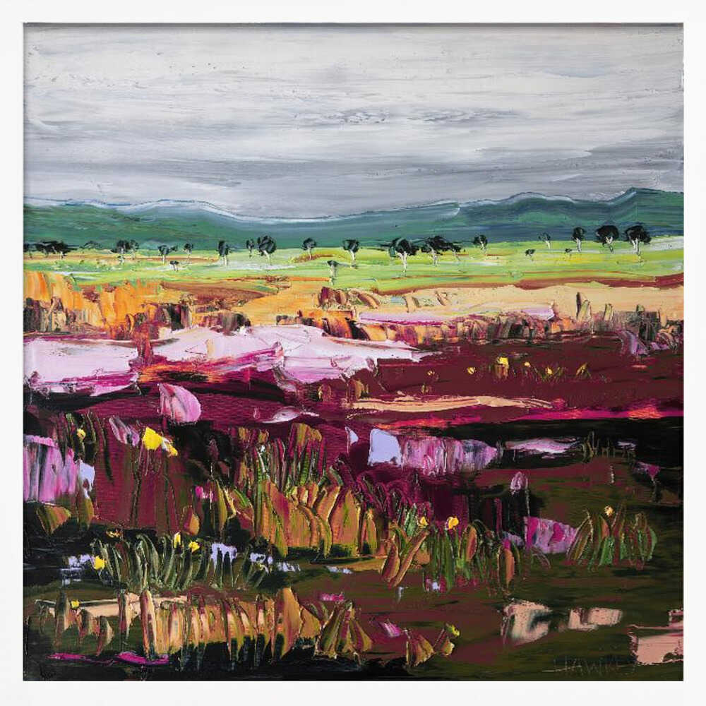 Vibrant Abstract Landscape - Square Stretched Canvas, Poster or Fine Art Print by Angela Hawkey - I Heart Wall Art - Poster Print, Canvas Print or Framed Art Print