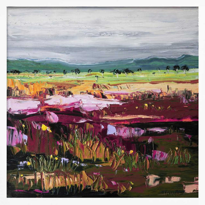 Vibrant Abstract Landscape - Square Stretched Canvas, Poster or Fine Art Print by Angela Hawkey - I Heart Wall Art - Poster Print, Canvas Print or Framed Art Print