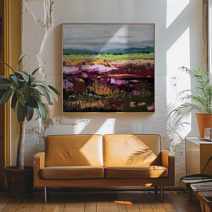 Vibrant Abstract Landscape - Square Stretched Canvas, Poster or Fine Art Print by Angela Hawkey - I Heart Wall Art - Poster Print, Canvas Print or Framed Art Print