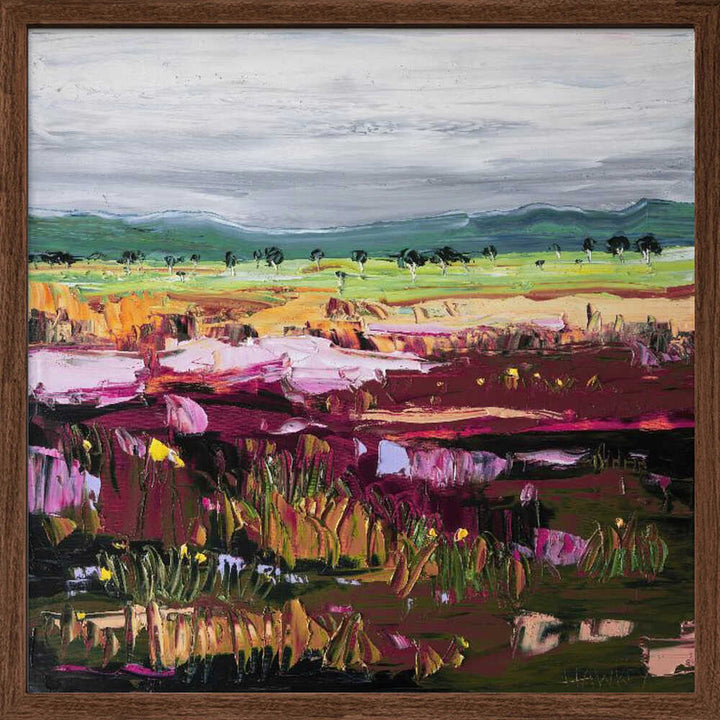 Vibrant Abstract Landscape - Square Stretched Canvas, Poster or Fine Art Print by Angela Hawkey - I Heart Wall Art - Poster Print, Canvas Print or Framed Art Print