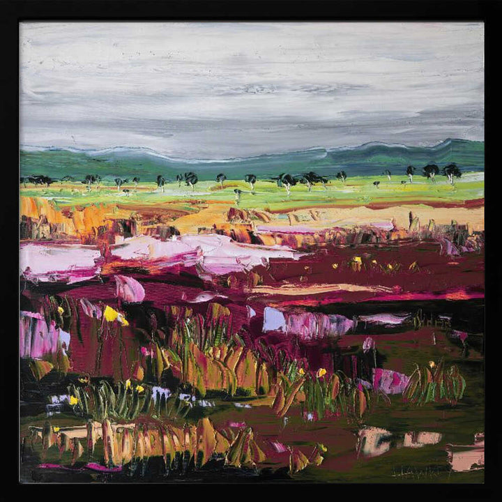 Vibrant Abstract Landscape - Square Stretched Canvas, Poster or Fine Art Print by Angela Hawkey - I Heart Wall Art - Poster Print, Canvas Print or Framed Art Print