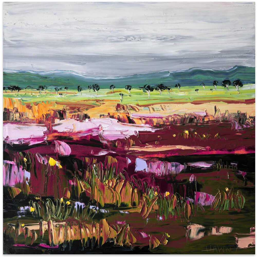 Vibrant Abstract Landscape - Square Stretched Canvas, Poster or Fine Art Print by Angela Hawkey - I Heart Wall Art - Poster Print, Canvas Print or Framed Art Print