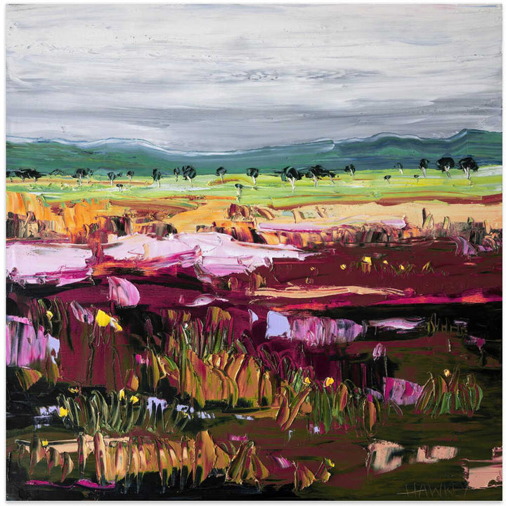 Vibrant Abstract Landscape - Square Stretched Canvas, Poster or Fine Art Print by Angela Hawkey - I Heart Wall Art - Poster Print, Canvas Print or Framed Art Print