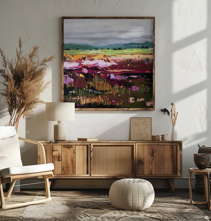 Vibrant Abstract Landscape - Square Stretched Canvas, Poster or Fine Art Print by Angela Hawkey - I Heart Wall Art - Poster Print, Canvas Print or Framed Art Print