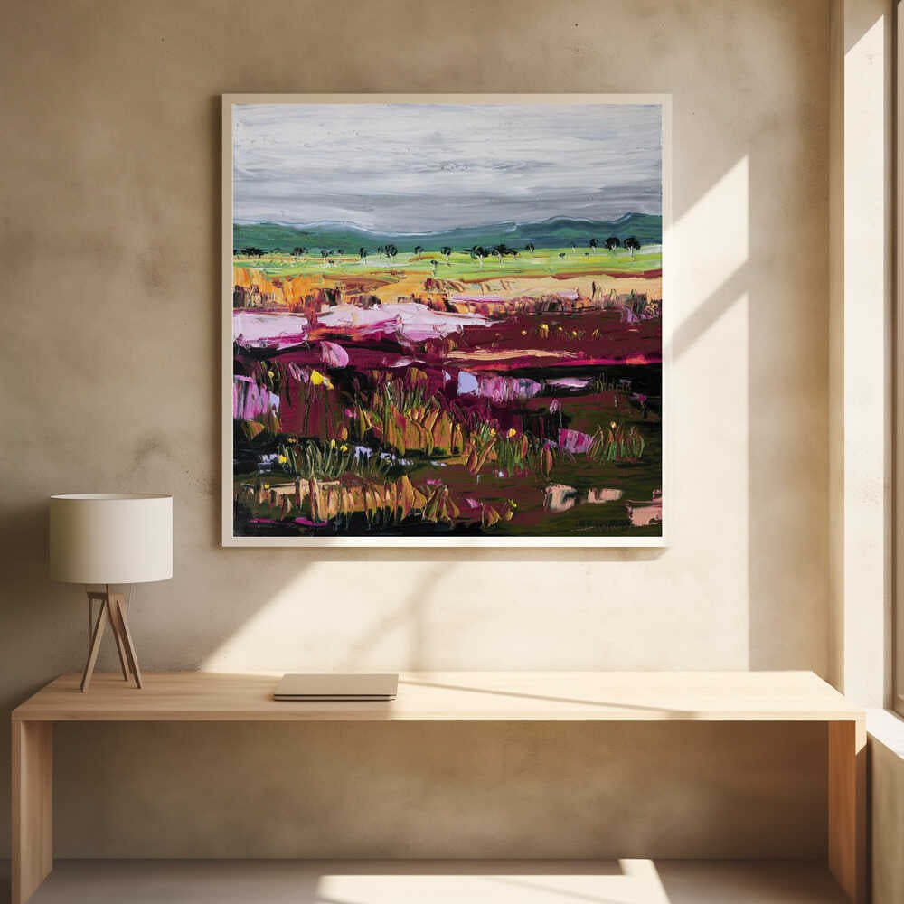 Vibrant Abstract Landscape - Square Stretched Canvas, Poster or Fine Art Print by Angela Hawkey - I Heart Wall Art - Poster Print, Canvas Print or Framed Art Print