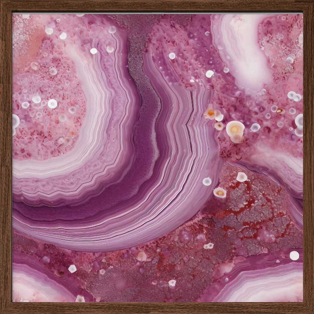 Vibrant Agate Crystal Layers - Square Stretched Canvas, Poster or Fine Art Print - I Heart Wall Art - Poster Print, Canvas Print or Framed Art Print