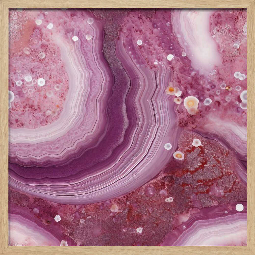 Vibrant Agate Crystal Layers - Square Stretched Canvas, Poster or Fine Art Print - I Heart Wall Art - Poster Print, Canvas Print or Framed Art Print