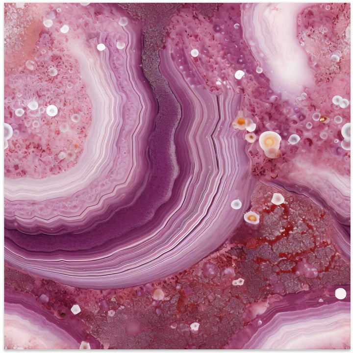 Vibrant Agate Crystal Layers - Square Stretched Canvas, Poster or Fine Art Print - I Heart Wall Art - Poster Print, Canvas Print or Framed Art Print